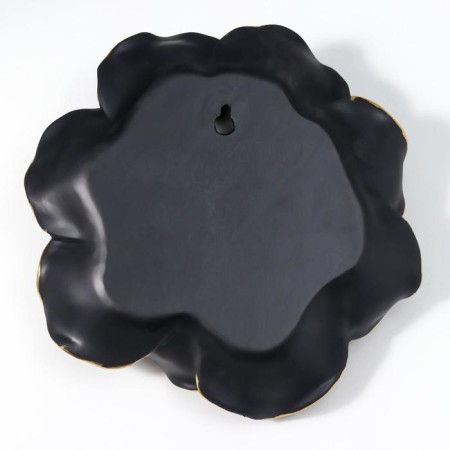 Souvenir Polystone Panel "Black Royal Rose" with gold 20x19x6 cm-2