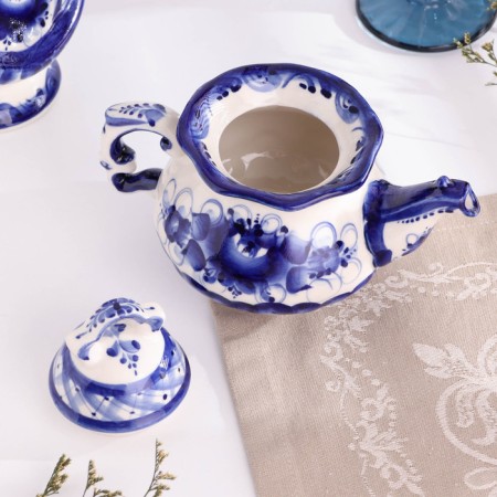 Teapot "Morning", Small, Gzhel, Porcelain, 12x15 cm-3