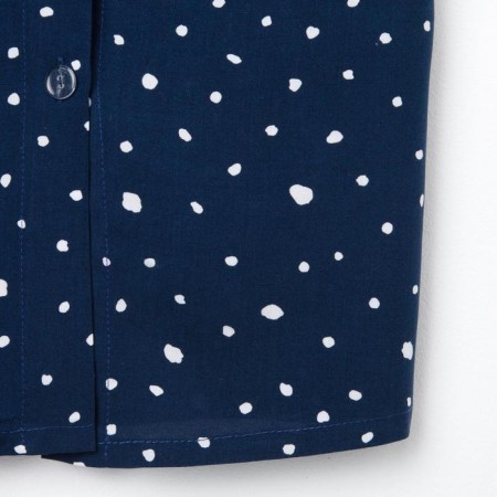 Shirt (shirt) female kaftan “peas”, blue color, size 44-46-7