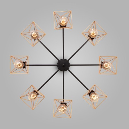 Ceiling Lamp EUROSVET TRAPPOLA 70107/8, E27, 8x60W, 700x700x330 mm, black color black-2
