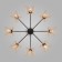 Ceiling Lamp EUROSVET TRAPPOLA 70107/8, E27, 8x60W, 700x700x330 mm, black color black