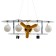 Causte "Airplane" 4he14 40W yellow-blue 67x65x80 cm