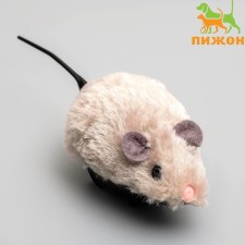 The mouse is a cloth fur small, 8.5 cm, gray