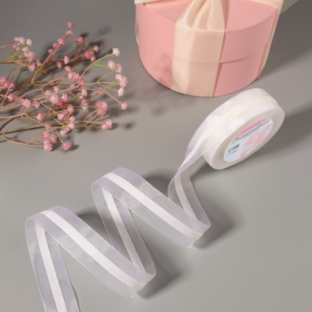 Decorative tape, nylon, 25 mm, 9 ± 0.5 m, white color No. 001-1