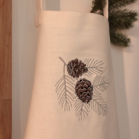 Apron kitchen with embroidery SL Home "New Year" 60x70 flax 100%-7