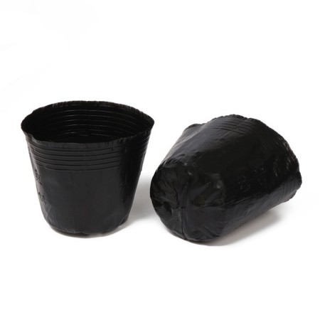 Polyethylene pots for seedlings, 1 l, 13 × 11 × 8 cm, thickness 50 μm, black, Greengo-1