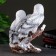 Garden figure "Owls Two sitting on a branch" 32cm
