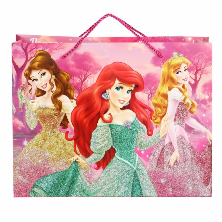 Gift Packet Laminated with sparkles, princesses, 40x31x11, 5 cm-1