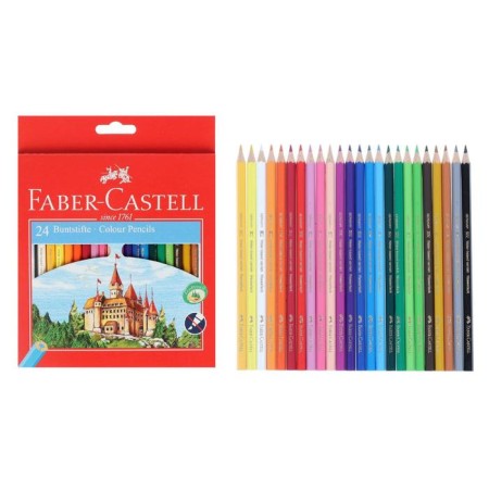 Pencils 24 colors Faber-Castell Eco “Castle” 1201 7/2.8, hexagonal building