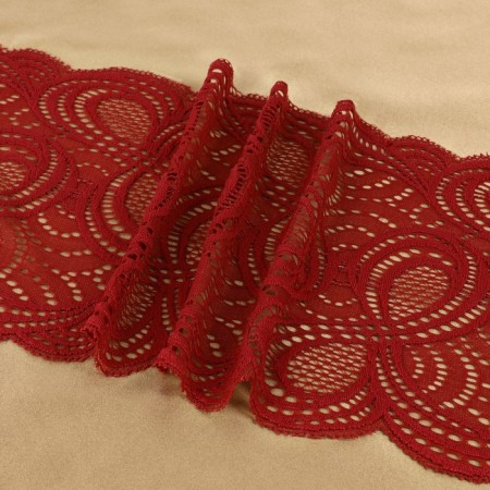 Lace elastic fabric, 180 mm × 2.7 ± 0.5 m, burgundy color-2