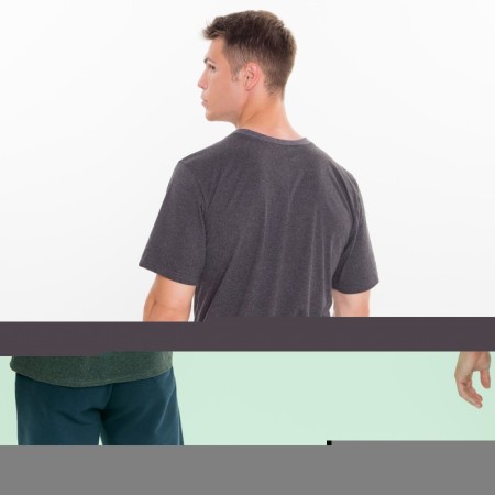 T-shirt male, color dark gray melange, bat, size 56-2