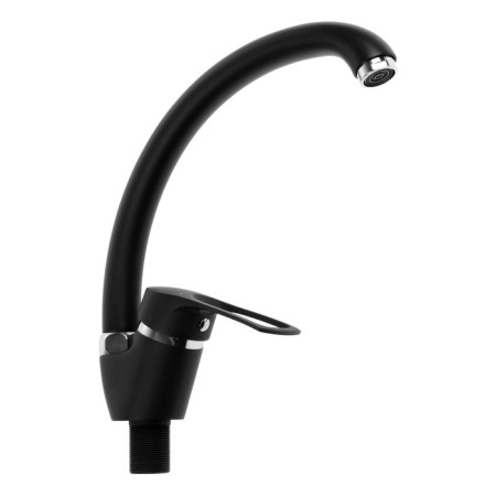 Amur kitchen mixer by 3010-01 in L5014, single-leaf, nut, cartridge 40 mm, black