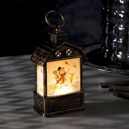 LED figure "Snowman and animals" 7.5 × 14 × 4.2 cm, plastic, batteries AG13x3, glow warm white