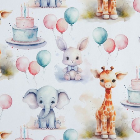 Paper packing craft white "Festive animals", 50 x 70 cm-2