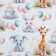 Paper packing craft white "Festive animals", 50 x 70 cm