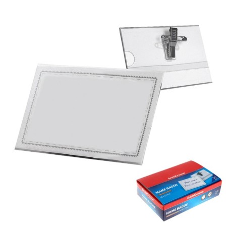 Horizontal badge 90x57mm Erichkrause, plastic, with a metal clamp and pin