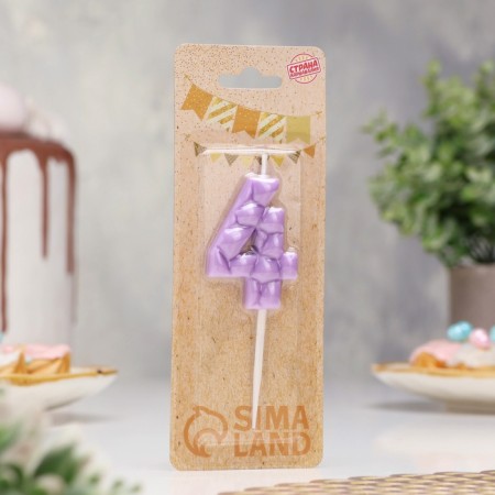 Candle for the cake "ice", number "4, lilac-1