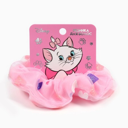 Hair elastic band "hearts", pink, 11 cm, cats aristocrats-1