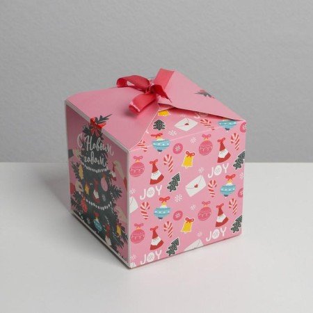 Folding box “Dress the Christmas tree”, 12 x 12 x 12 cm, New Year-2