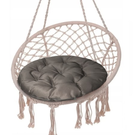 The pillow is round onto the water -shaped chair d60 cm, the color is gray, Greta is 20%, polyester 80%