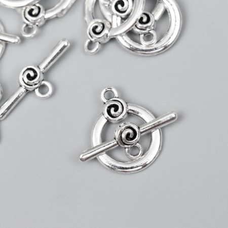 Decor Metal for the creativity of locks "Spiral" silver 2624M025 2.2x1.7 cm