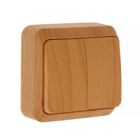 Smartbuy switch "Jupiter", 10 a, 2 keys, external, color light wood