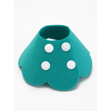Veterinary collar made of felt "chamomile", size m, bright turquoise-2