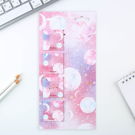 Magnetic bookmarks in a postcard, 4 pcs "Universe"-1