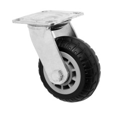 Wheel for transport trolleys rotary, d = 125, rubber coating on the site