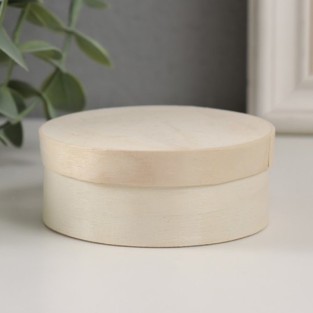 Casket wood under painting Round "thin sheet" 7.5x7.5x3.1 cm