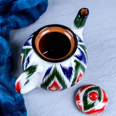 Rishtan ceramics "Atlas", 0.8 liters, multi -colored ceramics-3