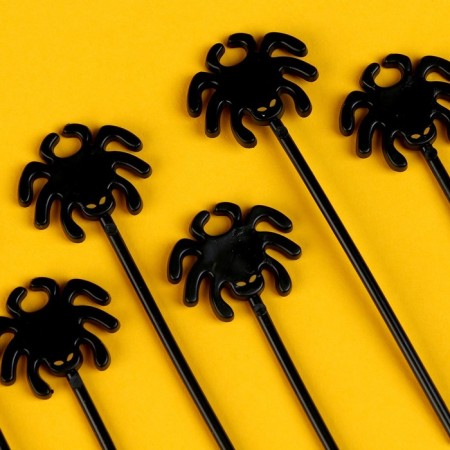 Spider skewers, in a set of 12 pieces, black color