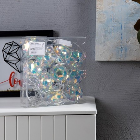 Garland “thread” 2.5 m with nozzles “balls”, ip20, transparent thread, 10 LED, white glow, 220 V-5