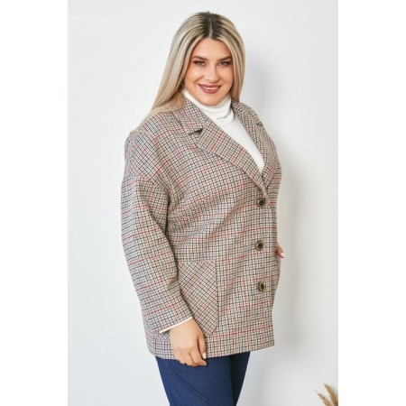 Female jacket, size 66, gray-brown color-3
