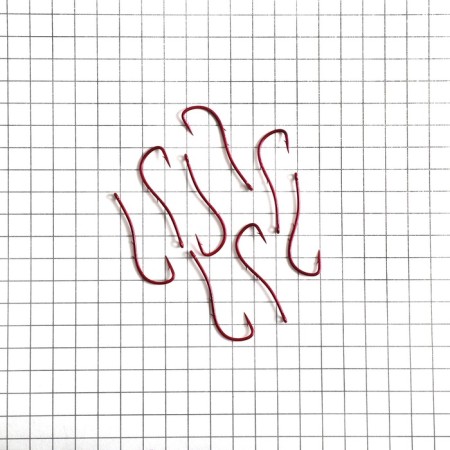 The hook Owner Worm SP-BH Bloody Red No. 10, 8 pcs.-1