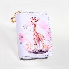 Wallet children 07-01-13 giraffe, 11*2.5*9 cm, 3 depth, d/cards, d/coins, white