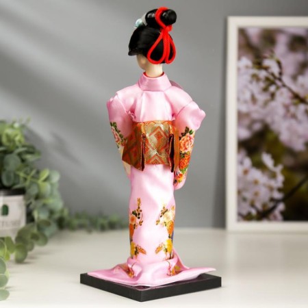 Collector doll "Japanese in a pink kimono with dough" 25x9.5x9.5 cm-3