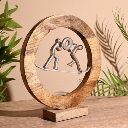 Interior souvenir in the wooden ring "Labor" 30x8x33 cm