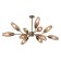 Lamp on the rod 12x60W E14, size 105x105x49 cm
