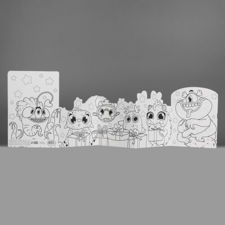 Congratulatory card with coloring "Congratulations", monsters, 12 × 18 cm-7