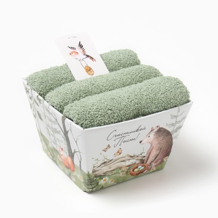 Set of towels Ethel "Happy Easter" 35x50 cm - 3 pcs, 100% HL, MARHR 340 g/m2-5
