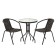 Set of garden furniture: table, 2 stools, black