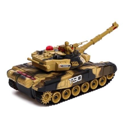 Radio controlled T90, with a battery, light and sound, brown color-2