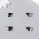 Magnetic metal lock "heart" black and silver 2 pcs 1.2x1.2 cm