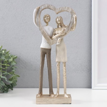 Polystone souvenir "in love with a big golden heart" 12.5x8x29.5 cm
