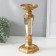 Polystone candlestick for 1 candle "Observing" gold 10.7x10.7x26.4 cm