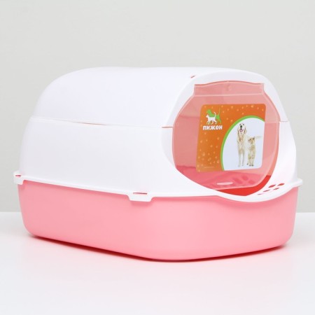 Domik toilet 43 x 32 x 28 cm, white-pink