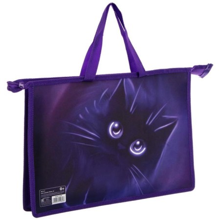 Folder with A4 handles, 335 x 235 x 55 mm, plastic, pens, calligrata "cat"-1
