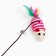 Tearing with mouse (7 cm) on a wooden stick, 40 cm, pink/white