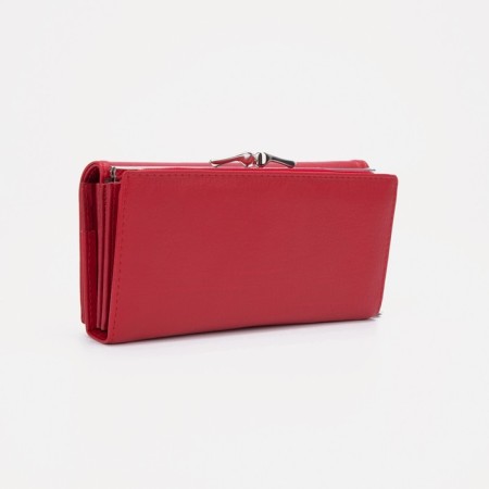 Women's wallet on magnets, red color-1